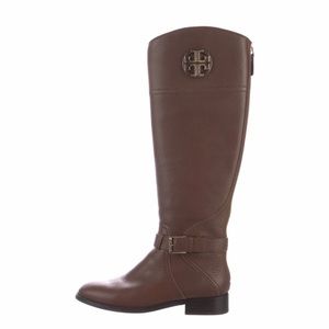 Tory Burch Claire 20MM Riding Boot Tumbled Leather Size 5.5